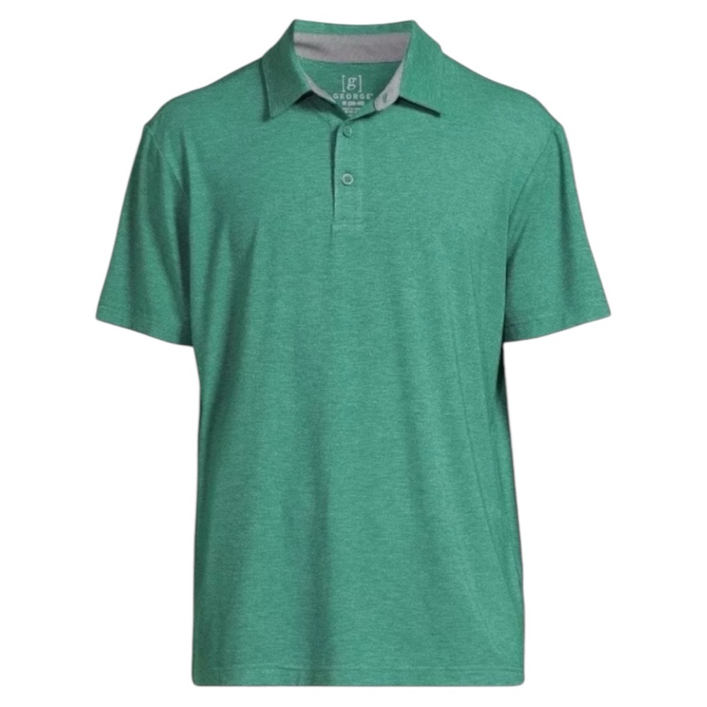 George Men's Stretch Jersey Knit Polo Shirt with Short Sleeve Size L
(42-44) New